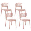 GARTENSTÜHLE 4er-Set Kunststoff rosa Gela - Pink, Kunststoff (45/78/50cm) - Beliani
