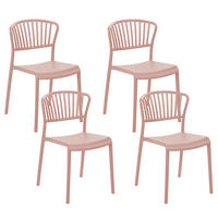 GARTENSTÜHLE 4er-Set Kunststoff rosa Gela - Pink, Kunststoff (45/78/50cm) - Beliani
