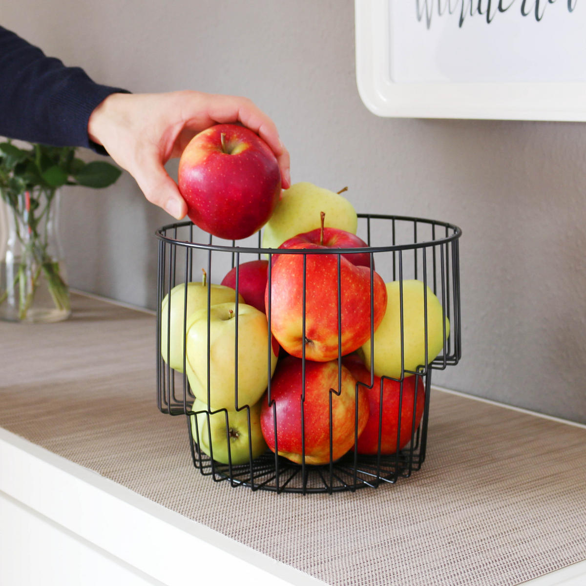 OBSTKORB, schwarz, Metall - Schwarz, Metall (19cm) - bremermann
