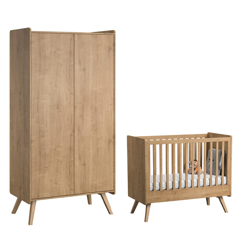 BABYZIMMER 2-teilig Holz - Braun, Holzwerkstoff (125/103/65cm) - Petits-meubles