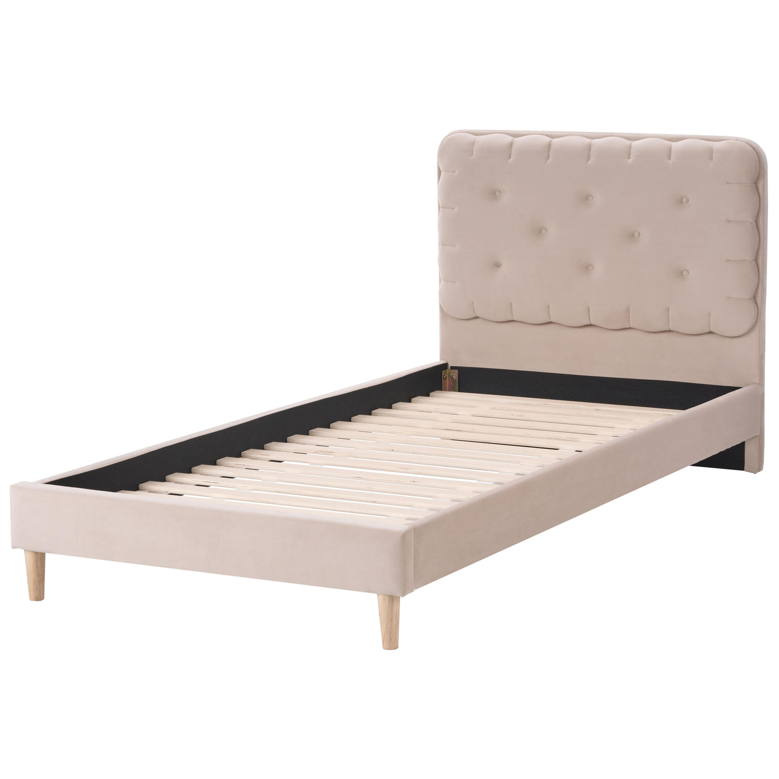 BETT mit Lattenrost 90x200 cm Beige Corsaint - Beige, Textil (90/200cm) - Beliani