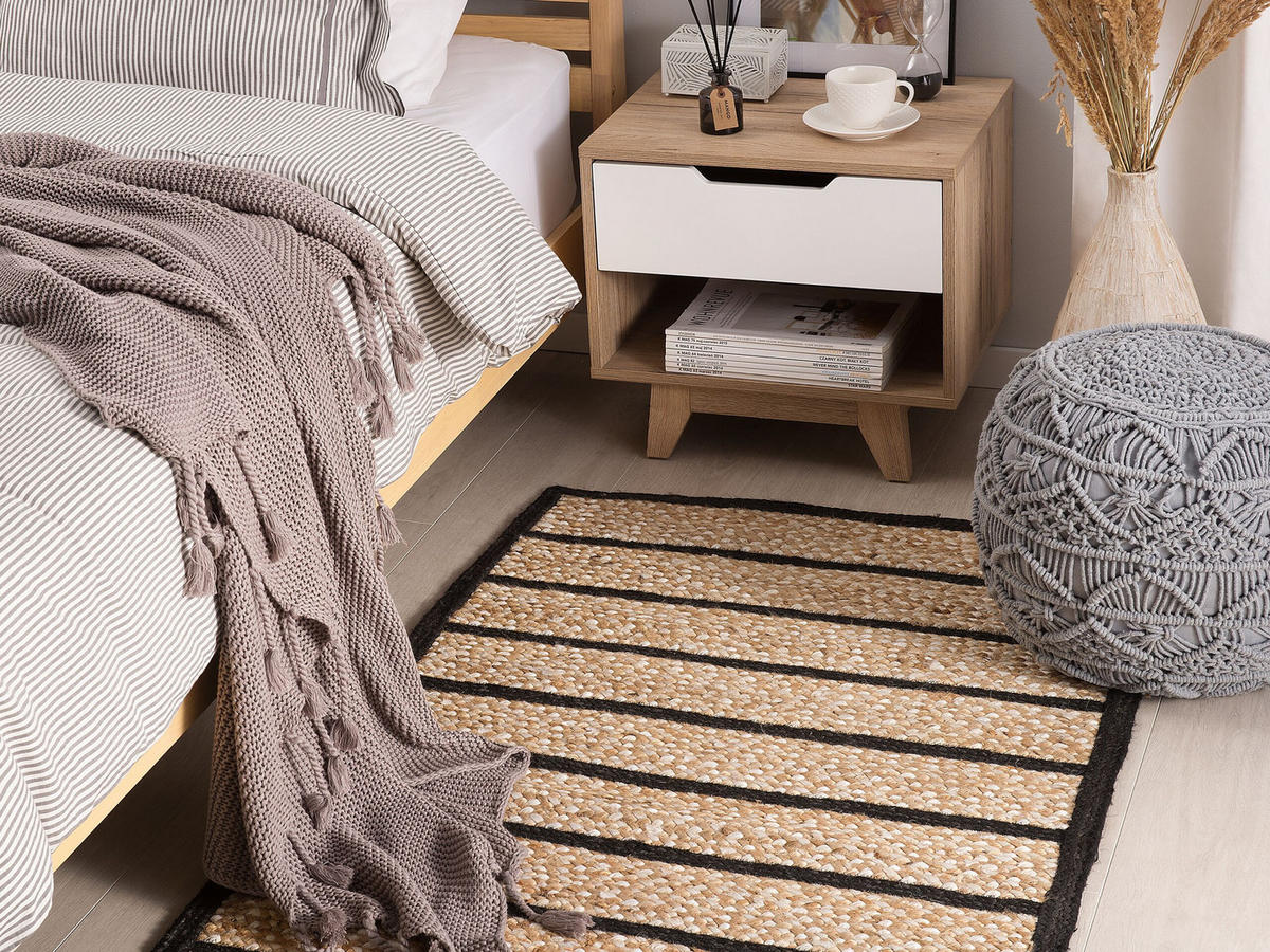 KURZFLOR-TEPPICH Karadona 150/80 cm - Beige, Naturmaterialen (80/150cm) - Beliani