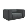 SESSEL Chenille Stoff Grau - Schwarz/Graphitfarben, Kunststoff/Textil (137/70/89cm) - Makamii