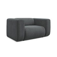 SESSEL Chenille Stoff Grau - Schwarz/Graphitfarben, Kunststoff/Textil (137/70/89cm) - Makamii