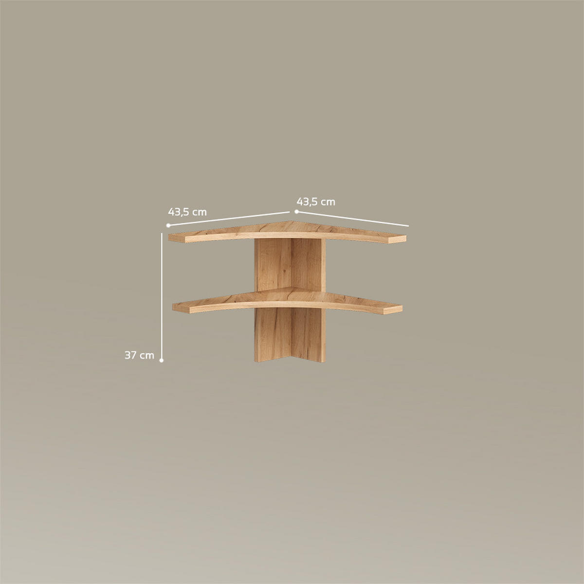 ECKREGAL Tiberio Sandeiche 43.5 x 37 cm - Sonoma Eiche, Holzwerkstoff (43.5/37/43.5cm) - Livinity®