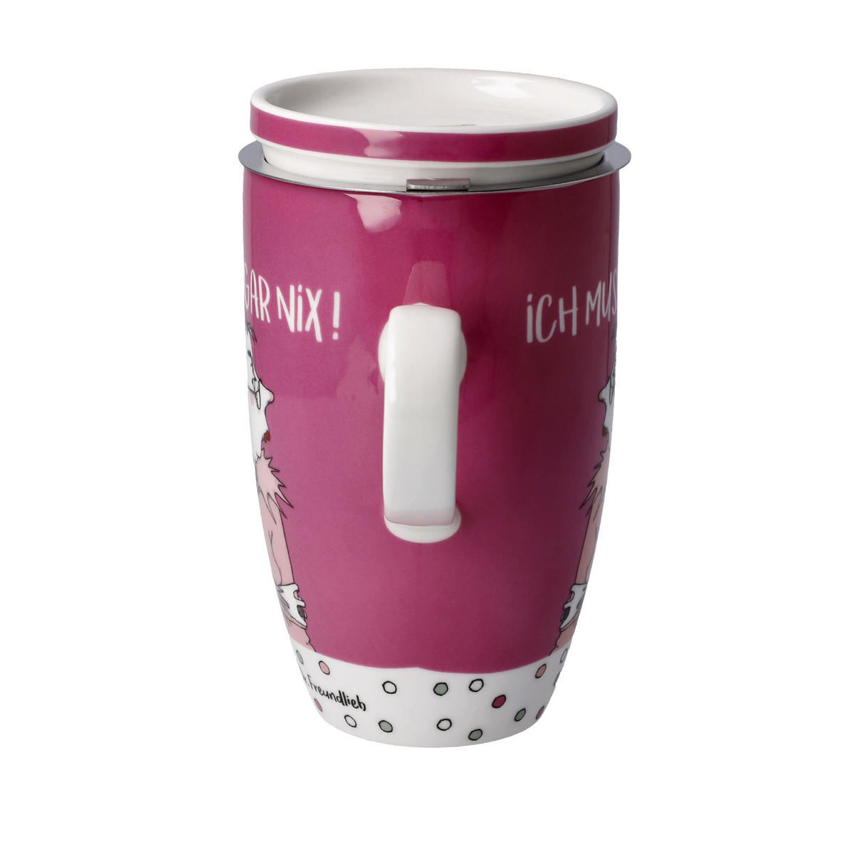 TEETASSE Barbara Freundlieb - Ich muss gar nix, Fine Bone China, Bunt, 450 ml - Multicolor, Keramik (0.45L) - Goebel