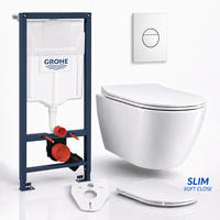 WC-SET ROLO Weiß, Slim-Sitz, Vorwandelement und Betätigungsplatte Nova Cosmo - Weiß, Keramik (50/113/48.5cm) - bad land
