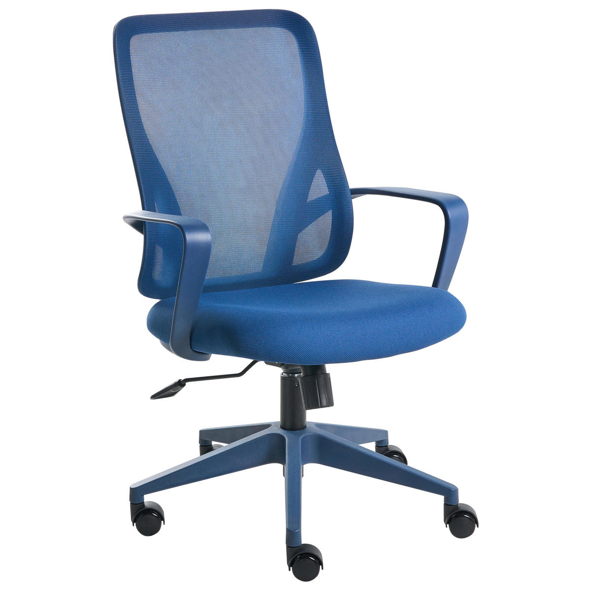 BÜROSTUHL Blau Luma - Blau, Textil (60/98/60cm) - Beliani