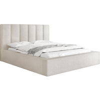 POLSTERBETT Amira mit Bettkasten, Beige Boucle 160x200 cm - Beige/Birkefarben, Holz/Holzwerkstoff (160/200cm) - WFL GROUP
