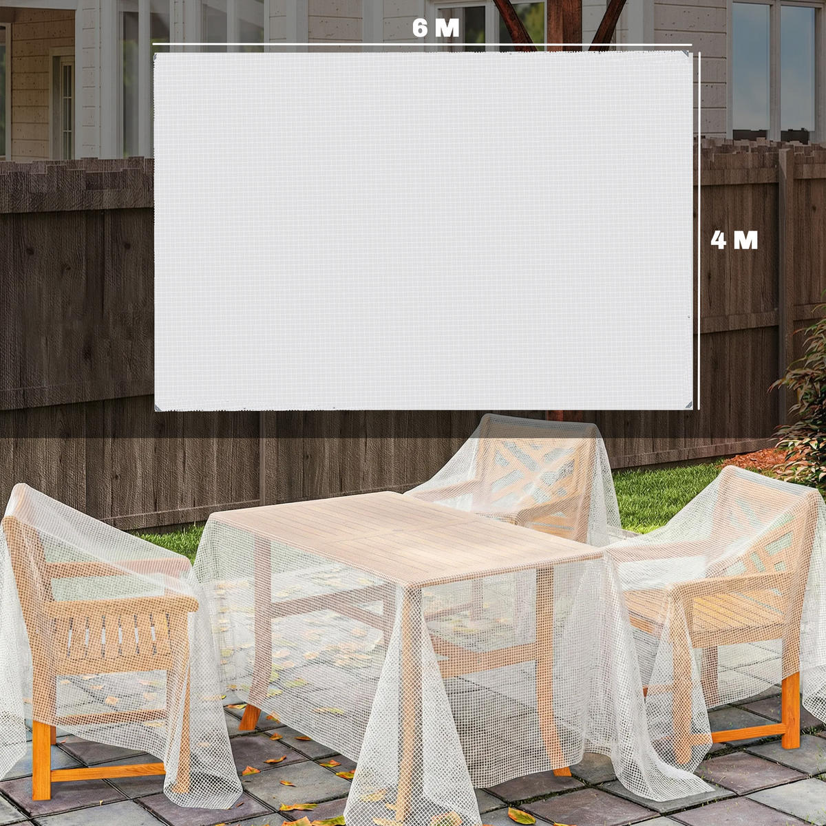 ABDECKPLANE PE Weiß - Weiß, Kunststoff (600/400/1cm) - Outsunny