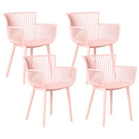 GARTENSTUHL 4er-Set Rosa Pesaro - Pink, Kunststoff (58/84/45cm) - Beliani