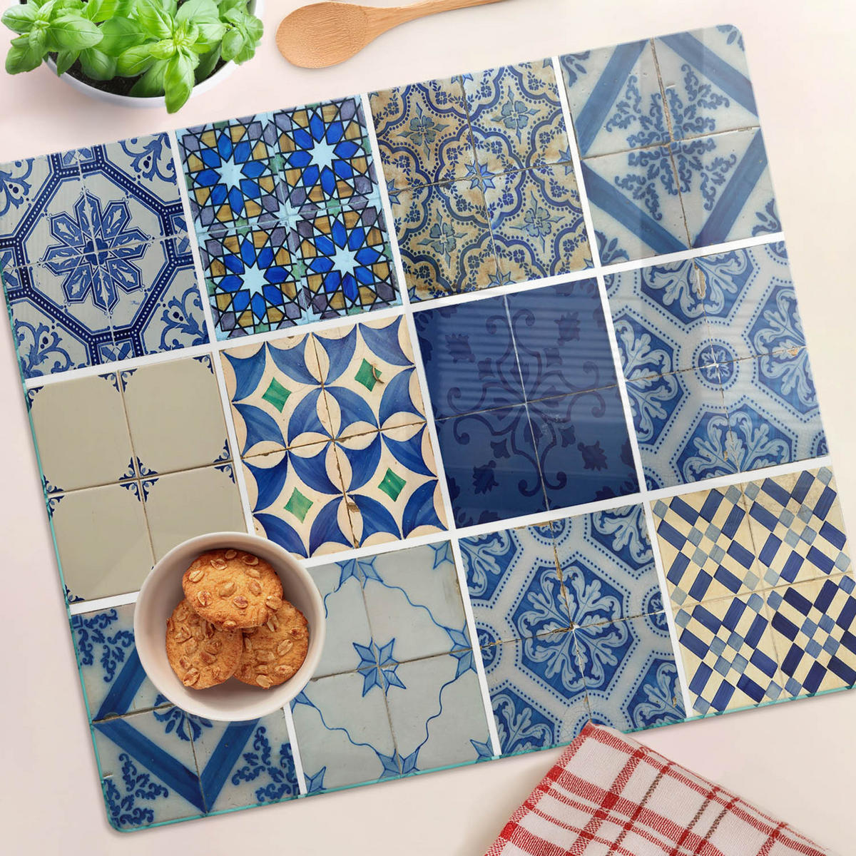GLASPLATTE 60x52 cm Fliesen - Blau, Glas (60/0.4/52cm) - TULUP