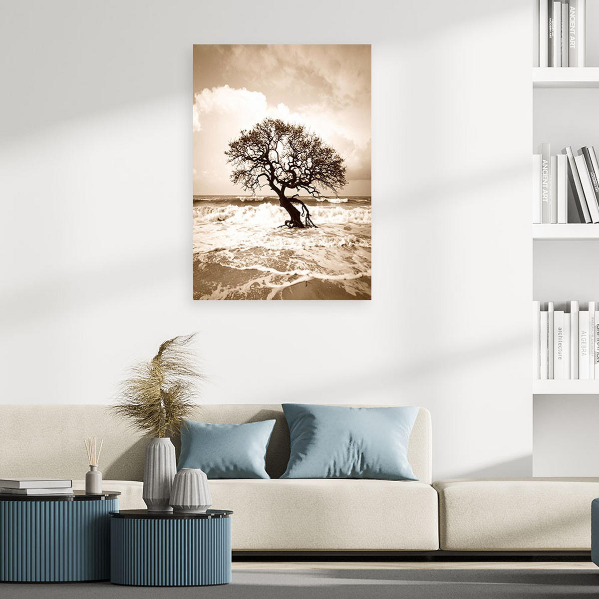 LEINWANDBILD Natur und Botanik 80x120cm - Beige, Textil (80/120cm) - Feeby