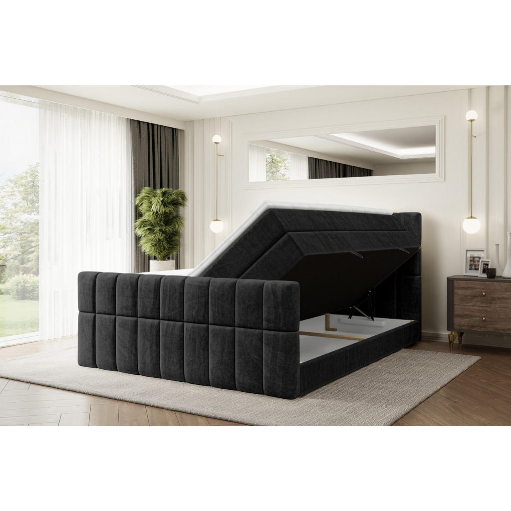 Thumbnail - Altdecor Boxspringbett, Schwarz, Holzwerkstoff, Höhe ca. 20 cm, 120x200 cm, Schlafzimmer, Betten, Boxspringbetten