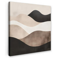 LEINWANDBILD Abstrakt - Landschaft - Wellen - Cremefarben 50x50 cm - Cappuccino, Textil (50/50cm) - MuchoWow