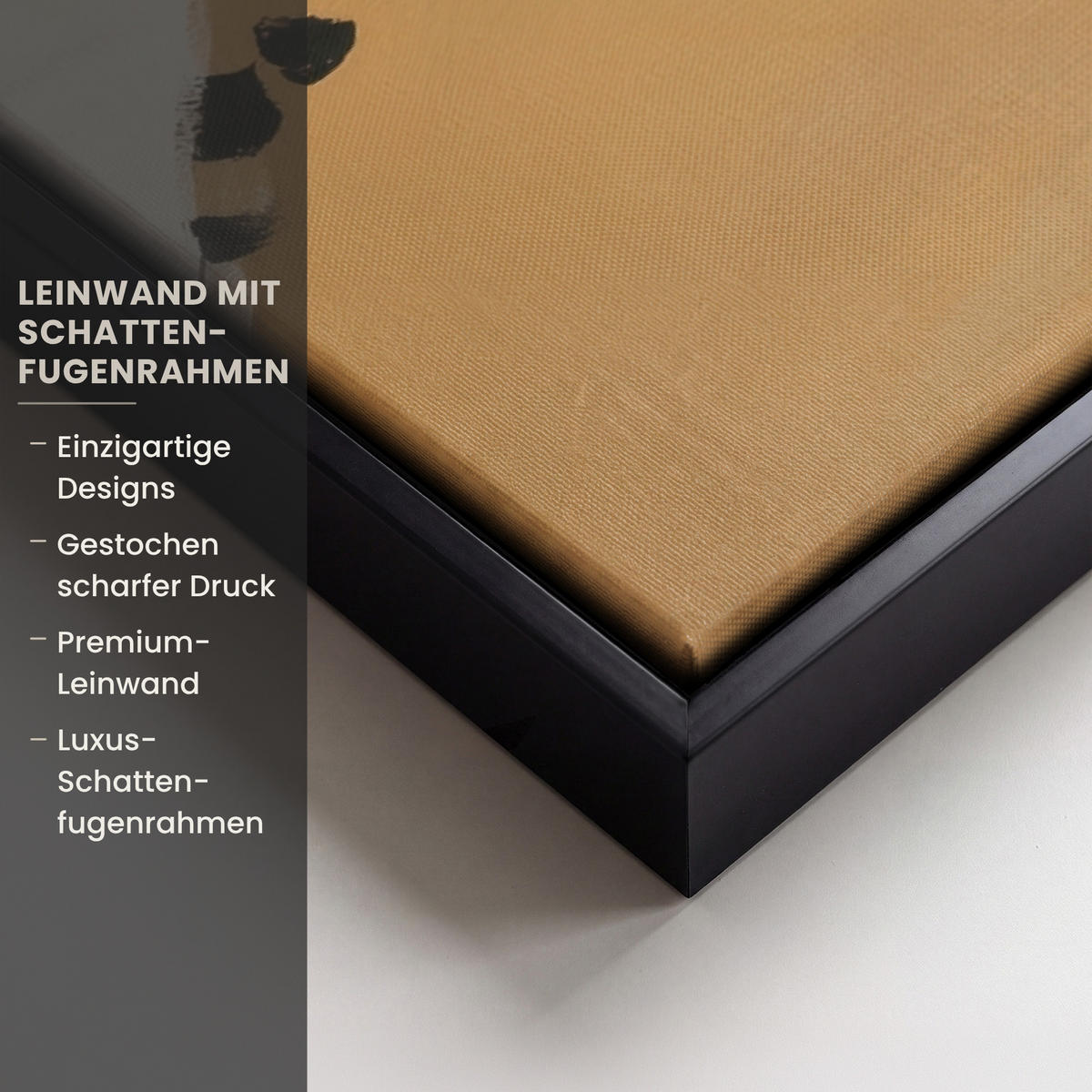 LEINWAND Bilder mit Rahmen - Farbe - Abstrakt - Farben - 100x70 - Currygelb, Textil (100/70cm) - MuchoWow