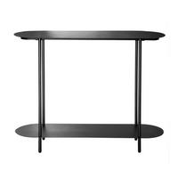 ZWEISTÖCKIGER Konsolentisch aus schwarzem Metall 30/77/99 cm - Schwarz, Metall (99/30/77cm) - Calicosy