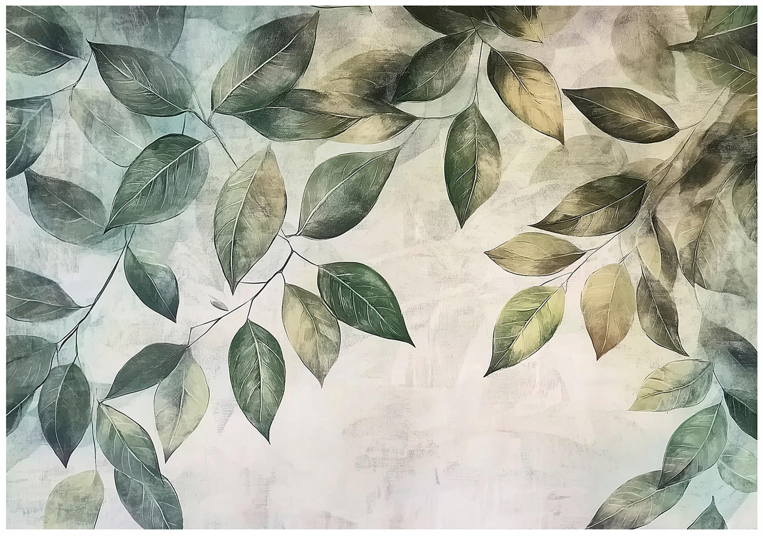 FOTOTAPETE Blätter Grün Natur Wohnzimmer Vlies Tapete 300x210 - Multicolor, Papier (300/210cm) - Wallarena