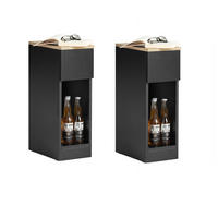 NACHTTISCH 2er Set, Schwarz, 20x60x35cm - Schwarz, Holzwerkstoff (20/60/35cm) - SoBuy