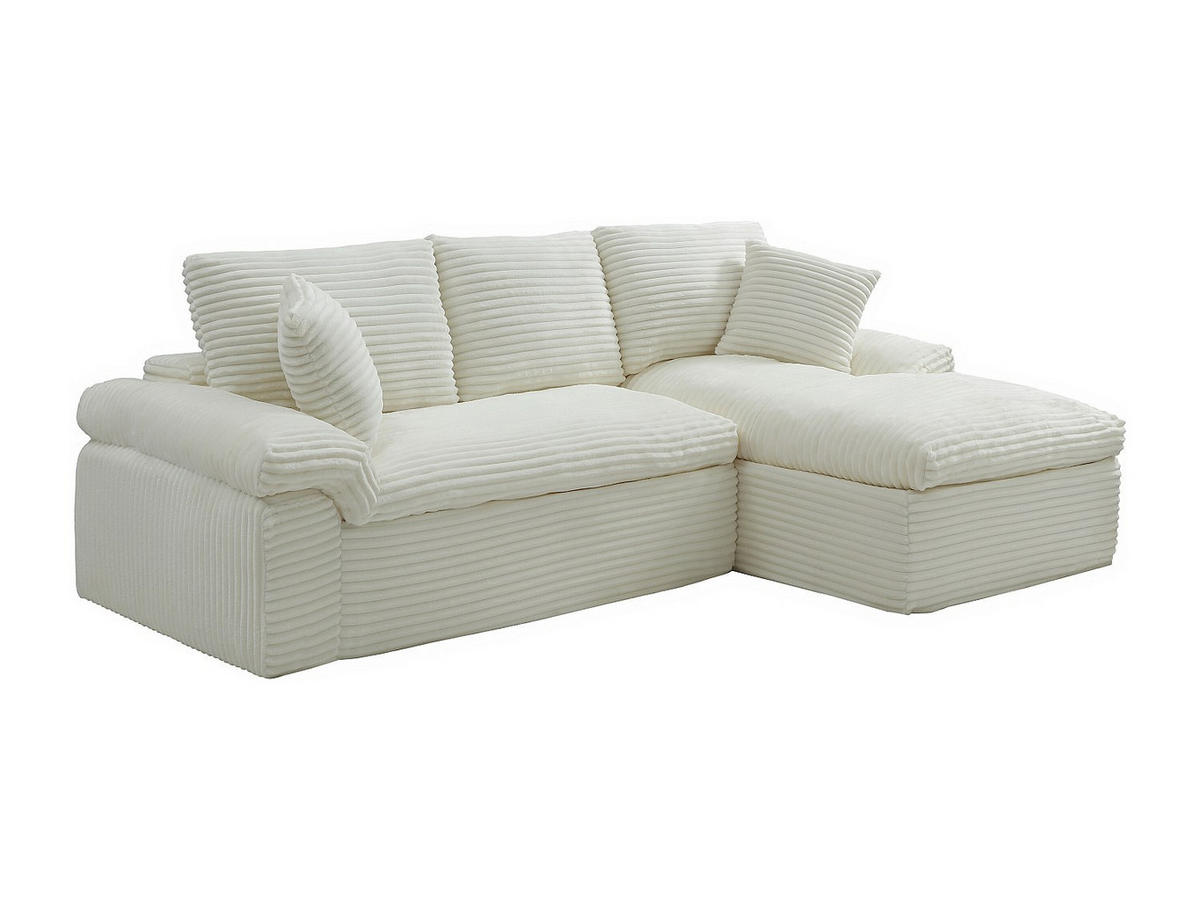 SOFA - 3 Personen - samt - gebrochenes weiß Dorepa - Weiß, Textil (246/101cm) - Vente-Unique