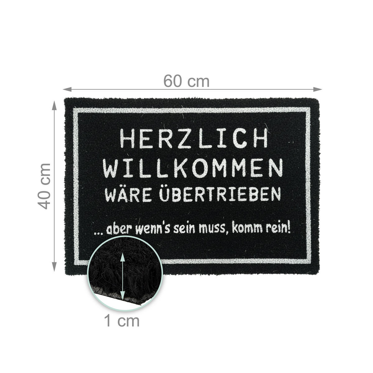 ROHOŽ - čierna, textil/plast (60/40cm) - Relaxdays