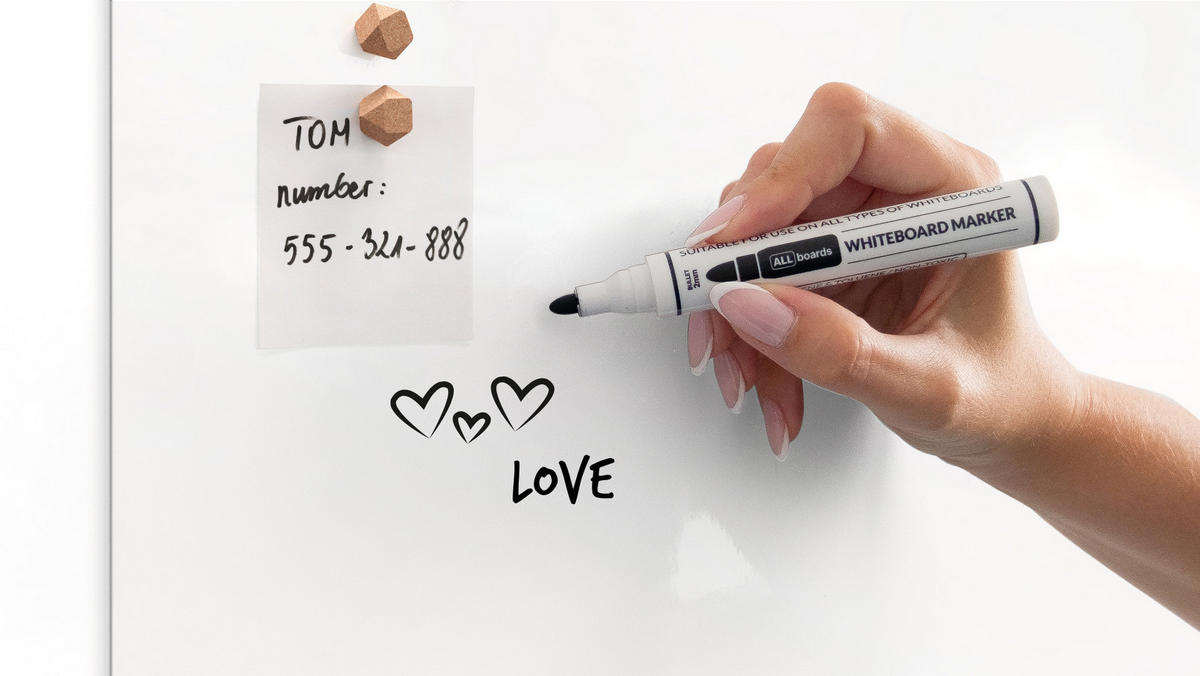 MAGNETPLATTE rahmenloses SLIMboard - Magnetisches trocken abwischbares Whiteboard 300x120 cm - Weiß, Metall (300/120/0.3cm) - ALLboards