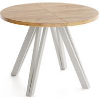 ESSTISCH Ravero runder ausziehbarer, Eiche Braun 100-140/100/77 cm - Kaschmir/Eiche Wotan, Holz/Holzwerkstoff (100/100/77cm) - WFL GROUP