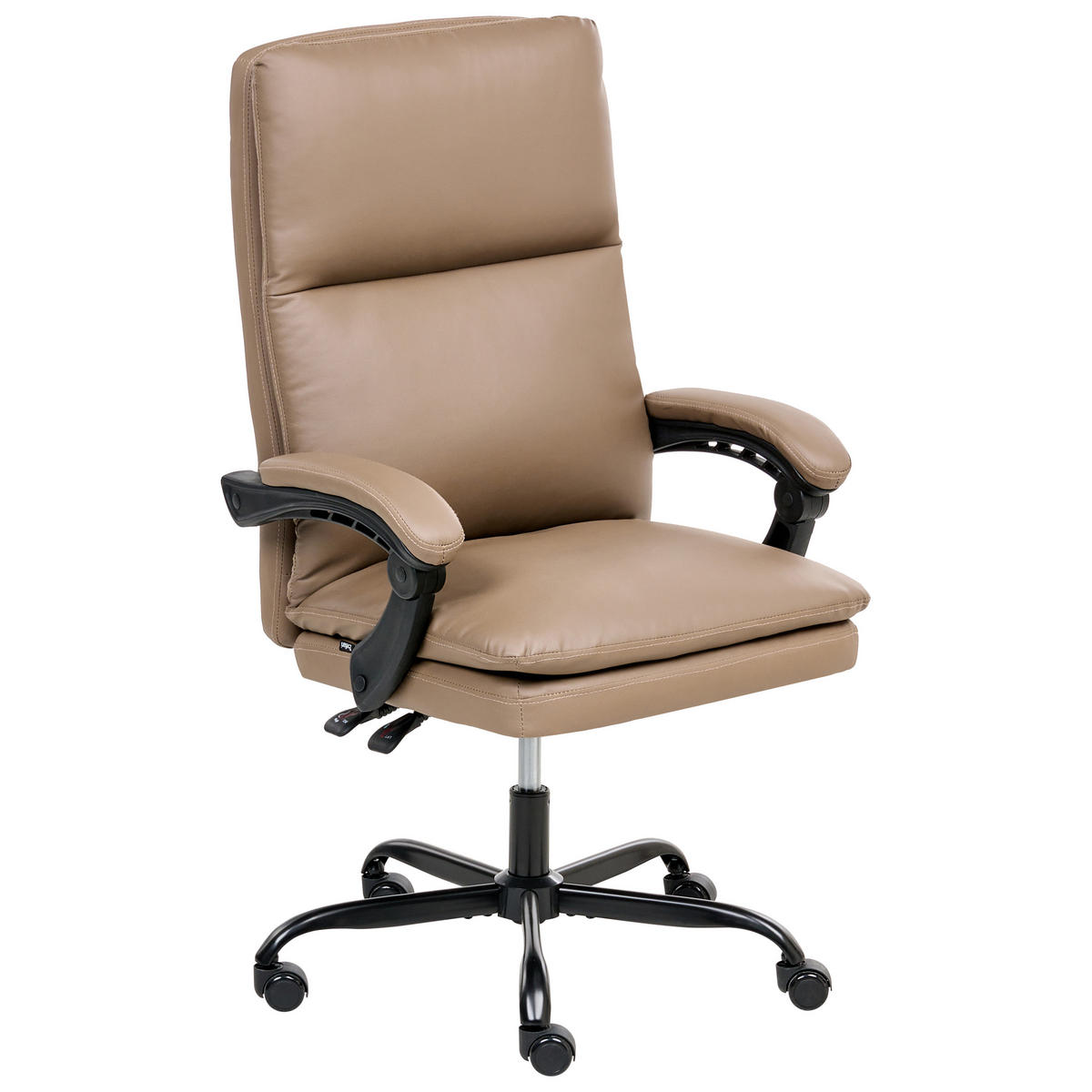 CHEFSESSEL Braun Serene - Schwarz/Braun, Kunststoff (70/105/70cm) - Beliani