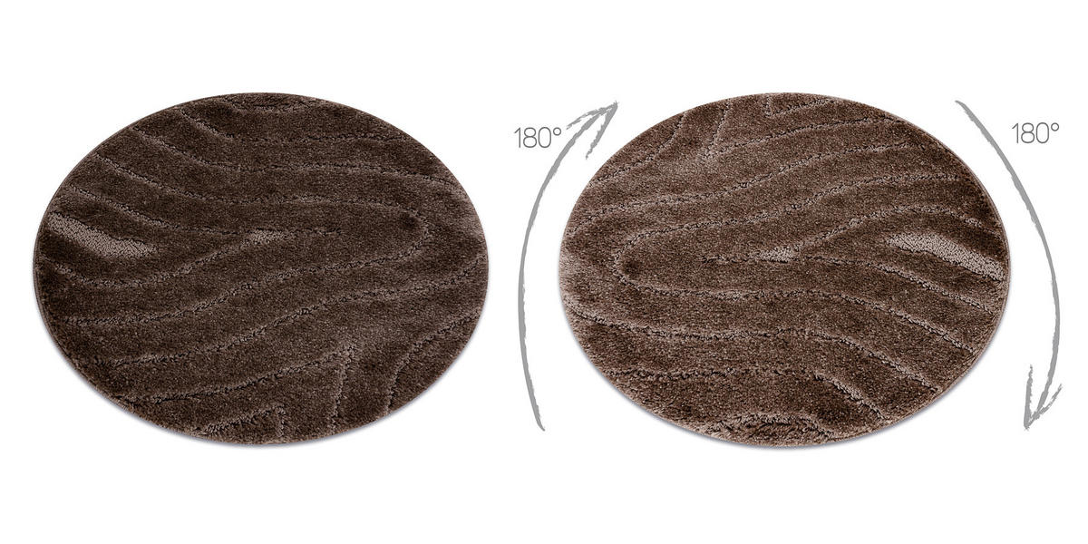 TEPPICH Dywaniki łazienkowe 100 cm - Braun, Textil (100/100cm) - rugsX