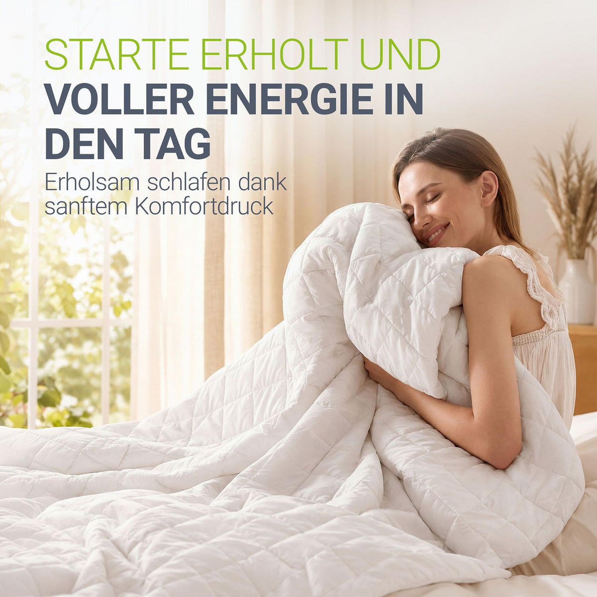 GEWICHTSDECKE Anti Stress Bettdecke 135x200 cm 7 kg - Weiß, Textil (135/200cm) - Juskys
