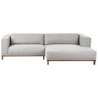 ECKSOFA 4-Sitzer Stoff Grau linksseitig Veng - Hellbraun/Dunkelgrau, Textil (310/155cm) - Beliani