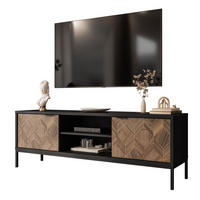 TV Element LIAM mit Ablagen - Schwarz, Holzwerkstoff (160/56/41cm) - Lookway
