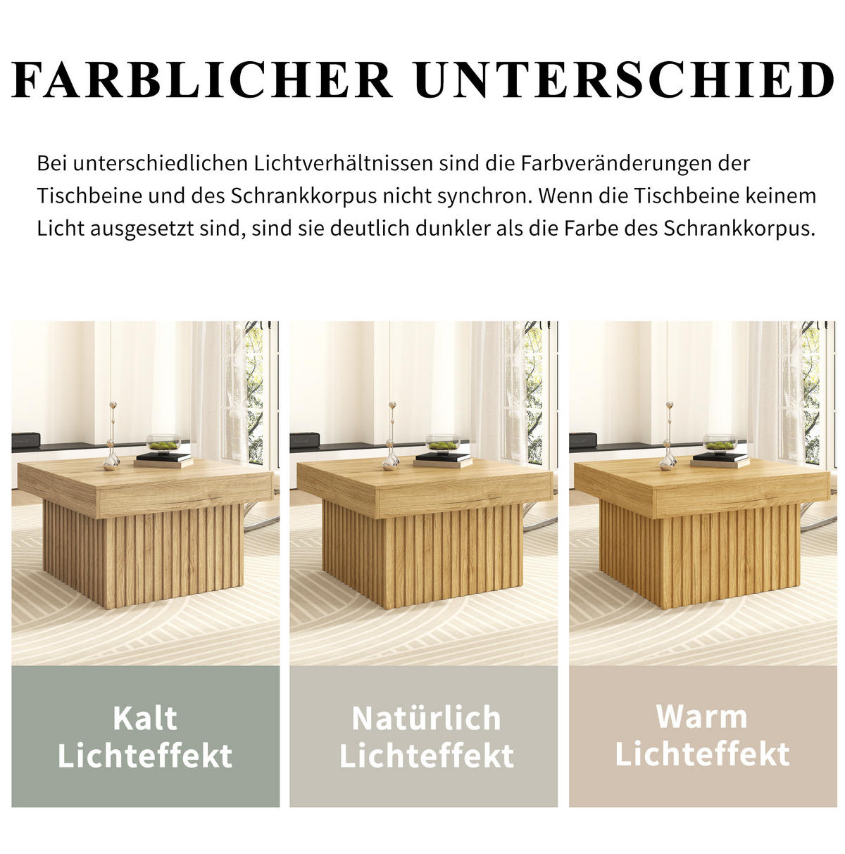 COUCHTISCH 79/79/46 cm in Natur aus MDF und Spanplatte–pflegeleicht und platzsparend - Naturfarben, Holzwerkstoff (79/79/46cm) - Flora Grace
