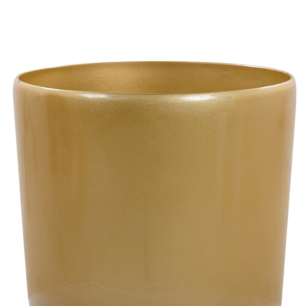 BLUMENTOPF gold rund 32/32/58 cm Tseria - Goldfarben, Stein (58cm) - Beliani