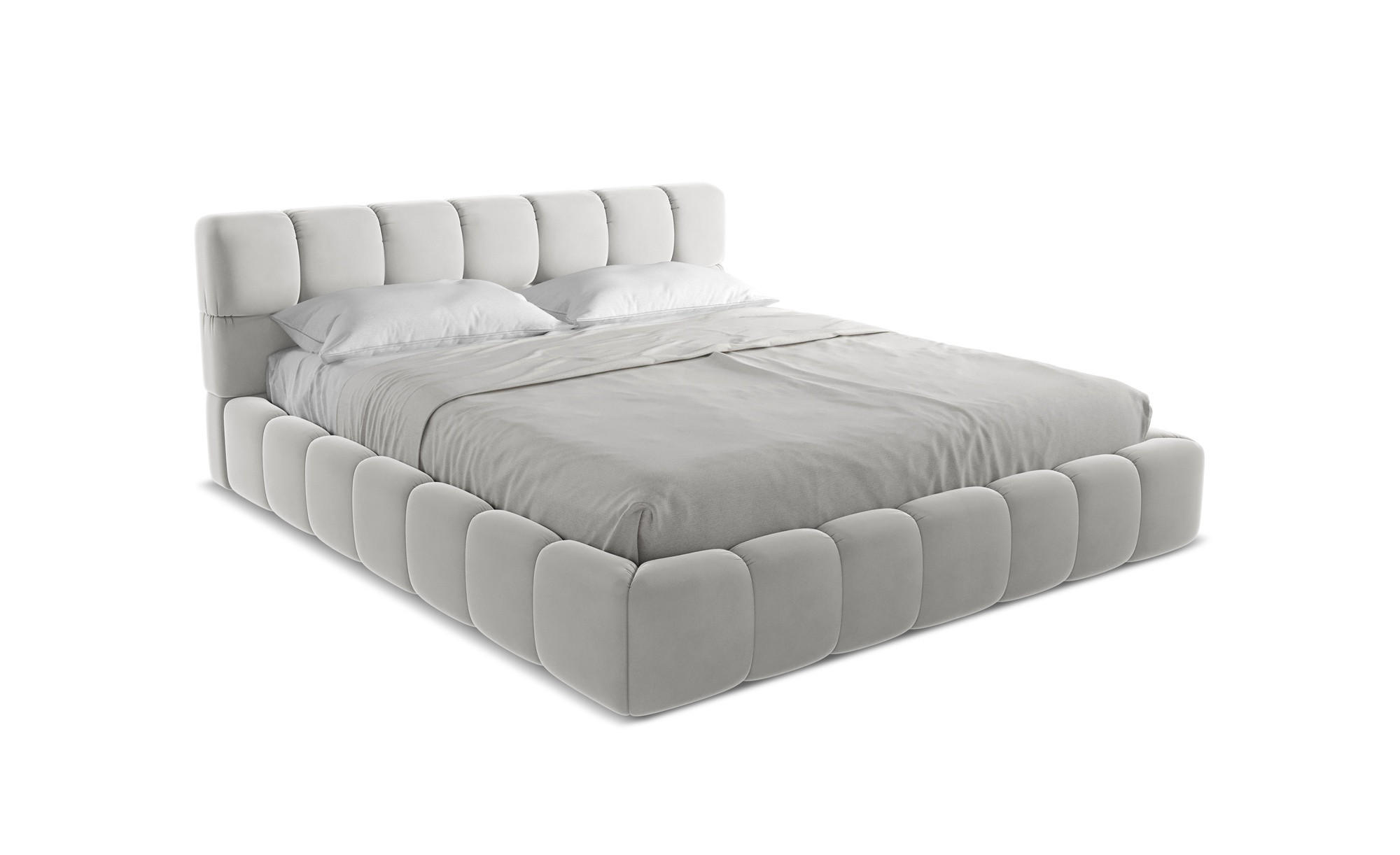 POLSTERBETT mit Bettkasten und Lattenrost 200x228 Grau - Silberfarben/Schwarz, Kunststoff/Textil (180/200cm) - Makamii