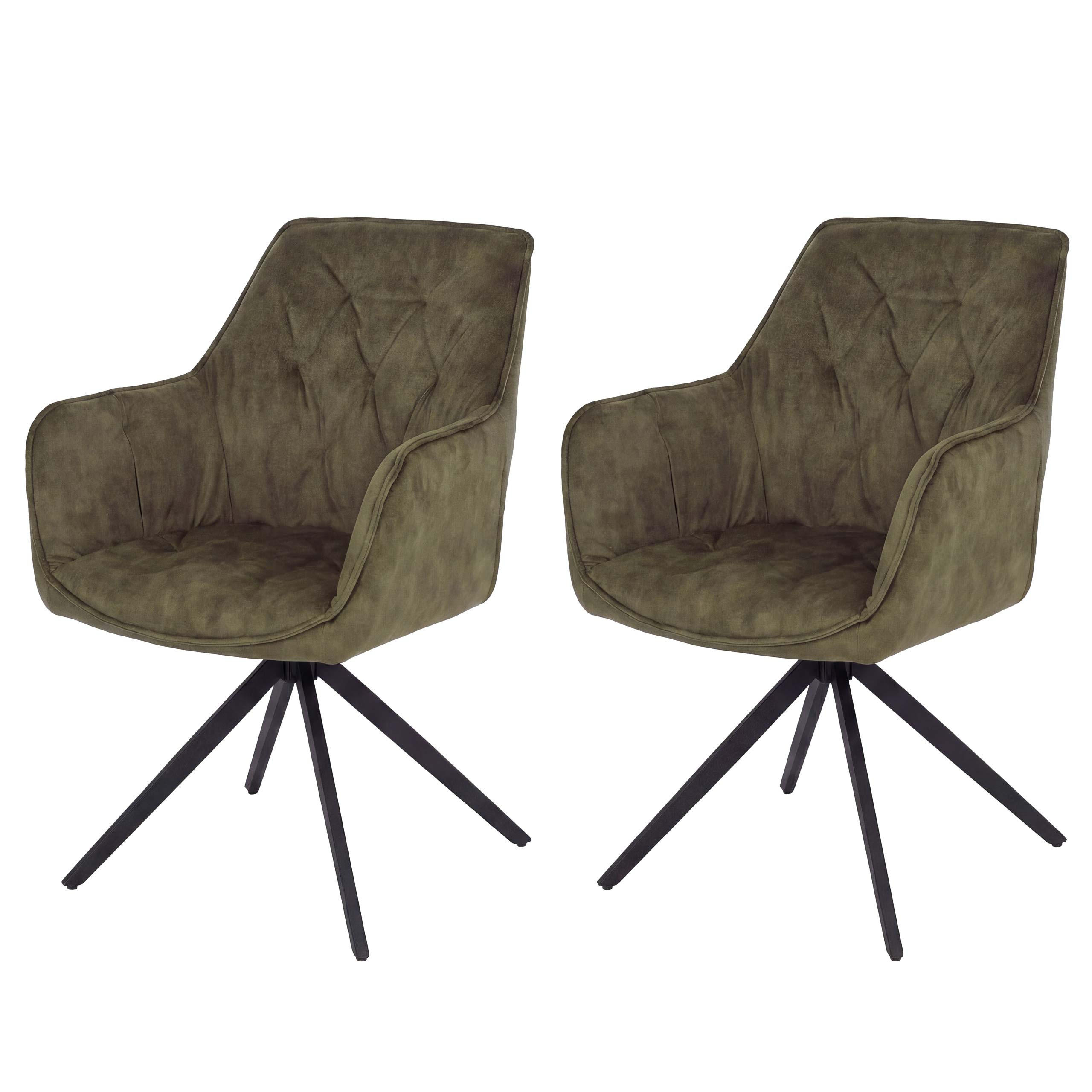 ESSZIMMERSTUHL Olive 2er-Set - Grün, Textil (56/86/60cm) - MCW