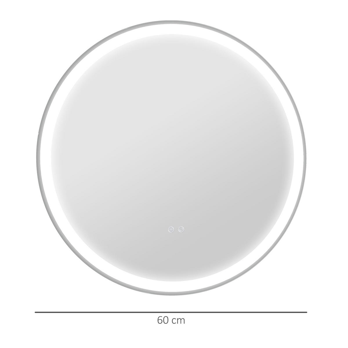 BADEZIMMERSPIEGEL, mit Touch-Funktion, Memory-Funktion, kein Beschlagen - Silberfarben, Glas (3/60/60cm) - Kleankin