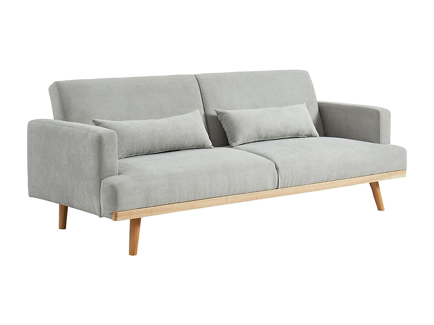 SCHLAFSOFA Klappsofa 3-Sitzer - Stoff - Hellgrau - ESME - Hellgrau, Textil (216/85/89cm) - Vente-Unique