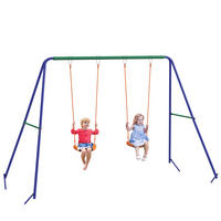 KINDERSCHAUKEL 2er - Multicolor, Kunststoff/Metall (160/269cm) - Outsunny