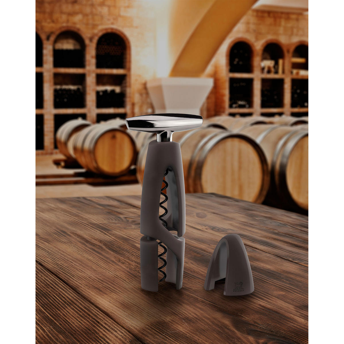 KORKENZIEHER Altar Basalt mit Kapselschneider - Grau, Metall (3.5cm) - PEUGEOT