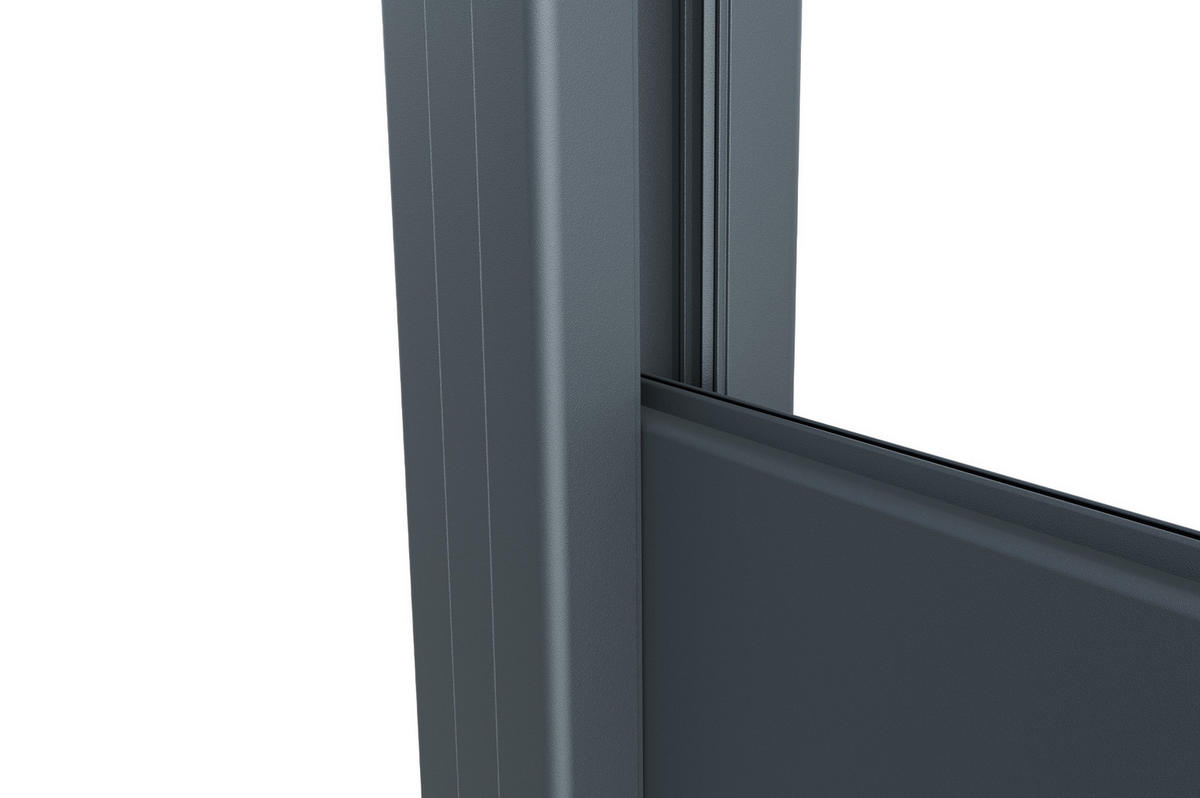 ALUMINIUMZAUN breite Lamellen 6m H.150cm anthrazitgrau - ALPIS - Grau, Metall (600/150cm) - Casanoov