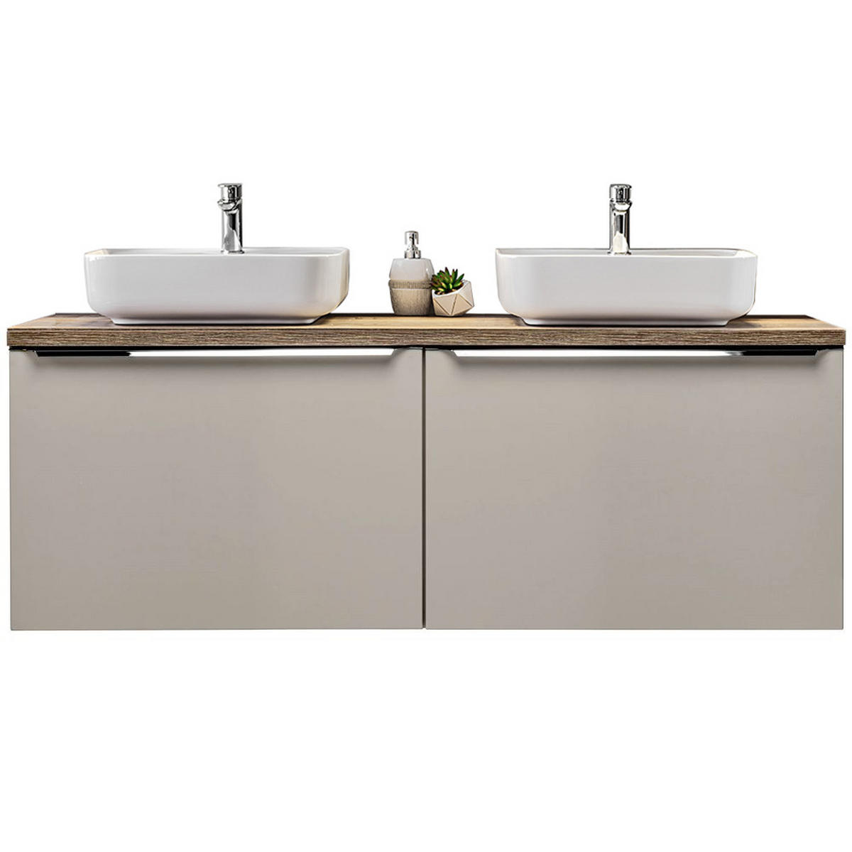BADMÖBEL-SET 5-TLG. Puebla-56 - Beige, Holzwerkstoff (120/64/46cm) - Lomado