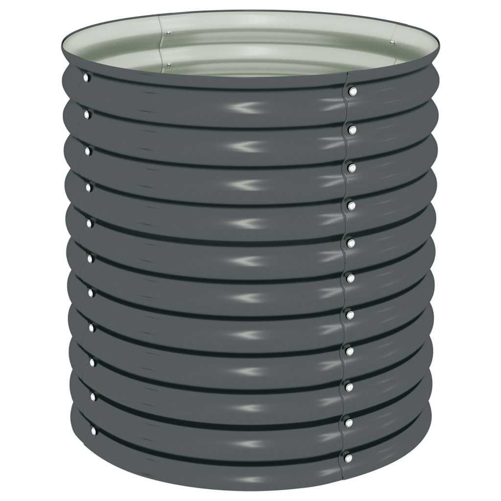 RUNDES Hochbeet für Garten BLUMO | Verzinkter Stahl | 80x80x81cm, Grau - Grau, Metall (80/81/80cm) - DELUKE