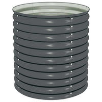 RUNDES Hochbeet für Garten BLUMO | Verzinkter Stahl | 80x80x81cm, Grau - Grau, Metall (80/81/80cm) - DELUKE