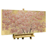 ÖLGEMÄLDE 120/60 cm - Pink/Braun, Holz/Textil (120/60cm) - KUNSTLOFT