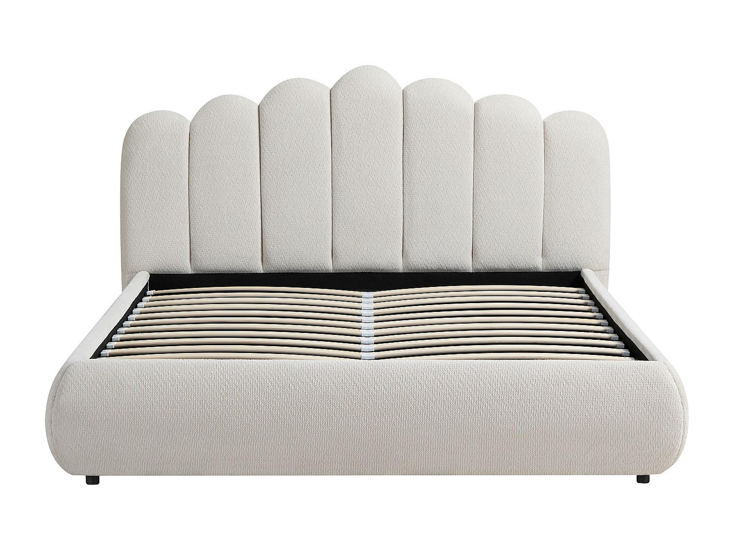 BETT mit Bettkasten - 2 Personen - Stoff - Beige - Beige, Textil (180/200cm) - Vente-Unique