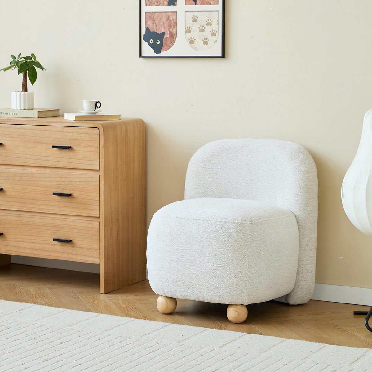 SESSEL Holz Beige - Rot, Holz (57/62/61cm) - Nordlys