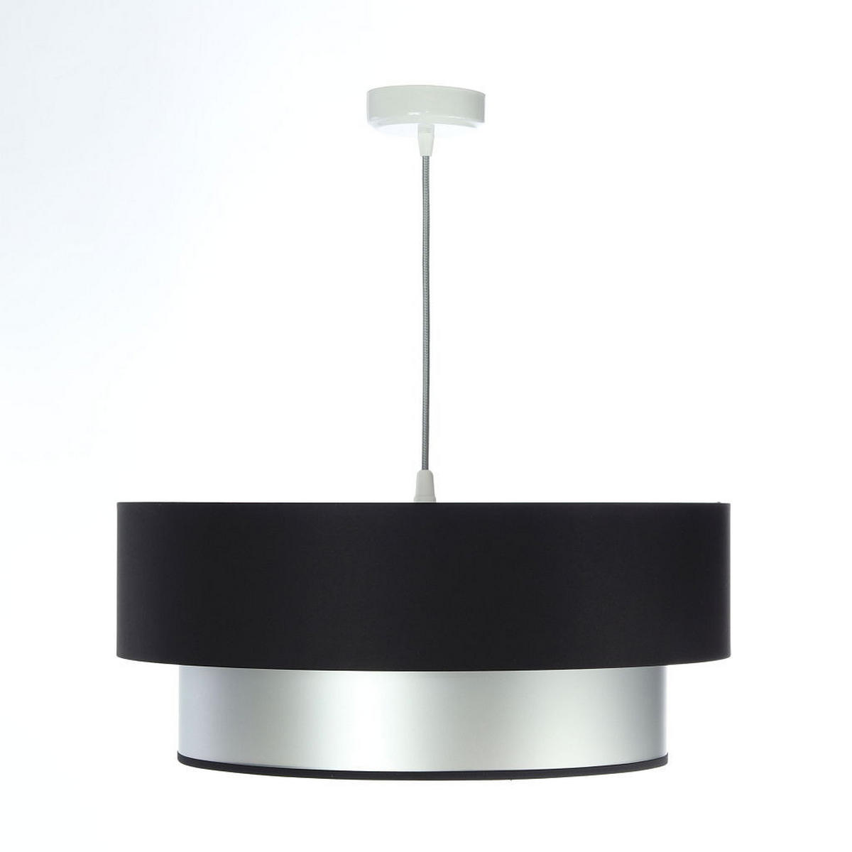 HÄNGELEUCHTE Schwarz 40/20 cm - Silberfarben/Schwarz, Kunststoff (40/1/20cm) - ONZENO