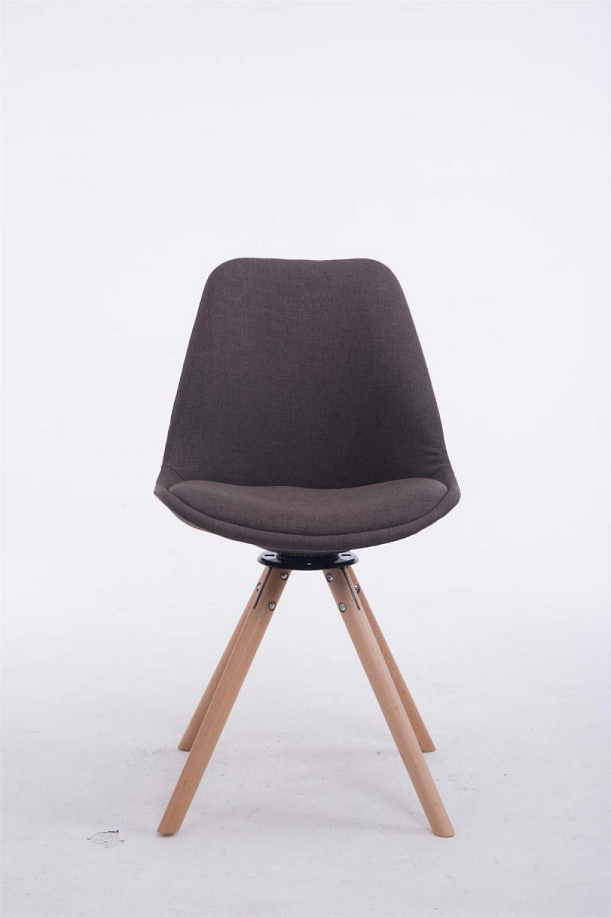 BESUCHERSTUHL Stoff dunkelgrau - Eukalyptusholzfarben/Dunkelgrau, Holz/Textil (48/84/56cm) - CLP