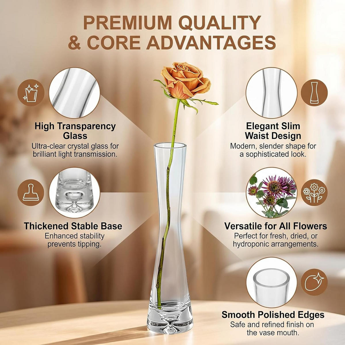VASE 20 cm Transparentes Glas - Transparent, Glas (20cm) - LIBRATON